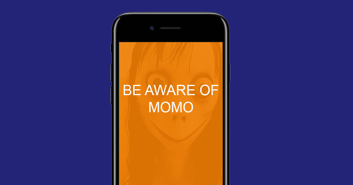Momo on phone